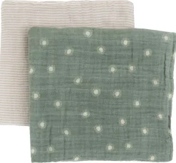 Little Unicorn Organic Cotton Muslin Swaddle Blanket 2 Pack - Sage Suns