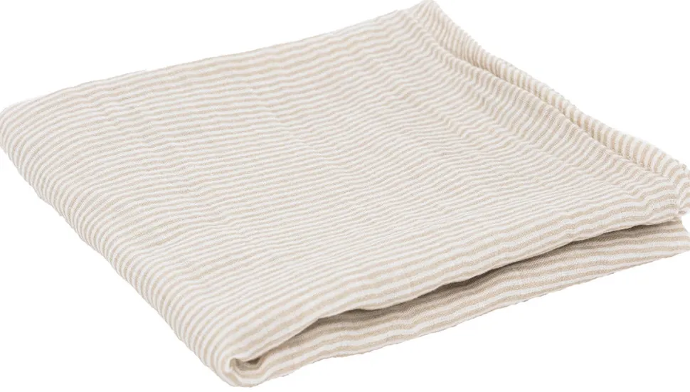 Little Unicorn Organic Cotton Muslin Swaddle Blanket - Sand Stripe