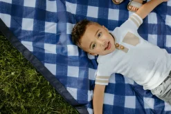 Little Unicorn Outdoor Blanket 5 x 10 - Navy Plaid