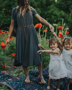 Little Unicorn Outdoor Blanket, 5' x 5' - Midnight Poppy
