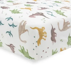 Little Unicorn Stretch Knit Crib Sheet - Dino Pals