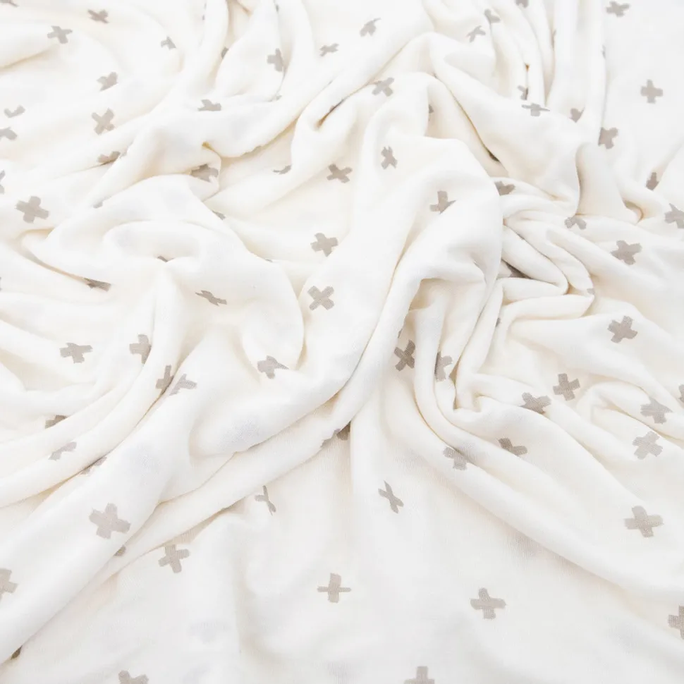 Little Unicorn Stretch Knit Swaddle Blanket - Grey Cross