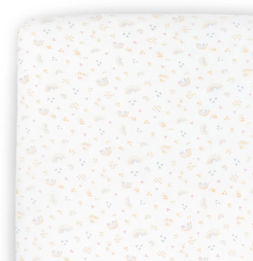 Little Unicorn Stretch Knit Crib Sheet - Rainbows