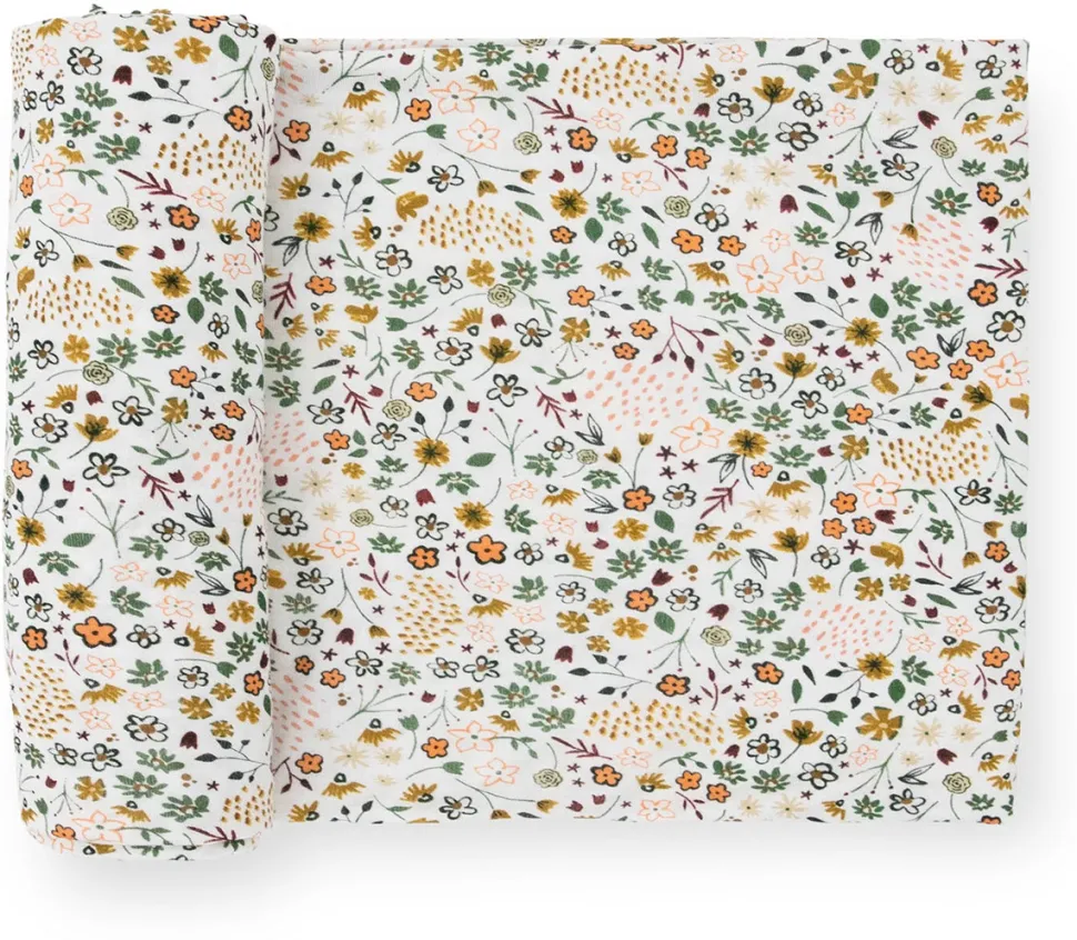 Little Unicorn Stretch Knit Swaddle Blanket - Pressed Petals