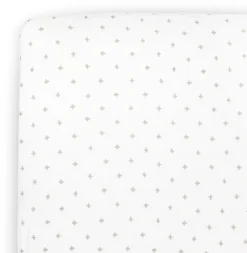 Little Unicorn Stretch Knit Crib Sheet - Grey Cross