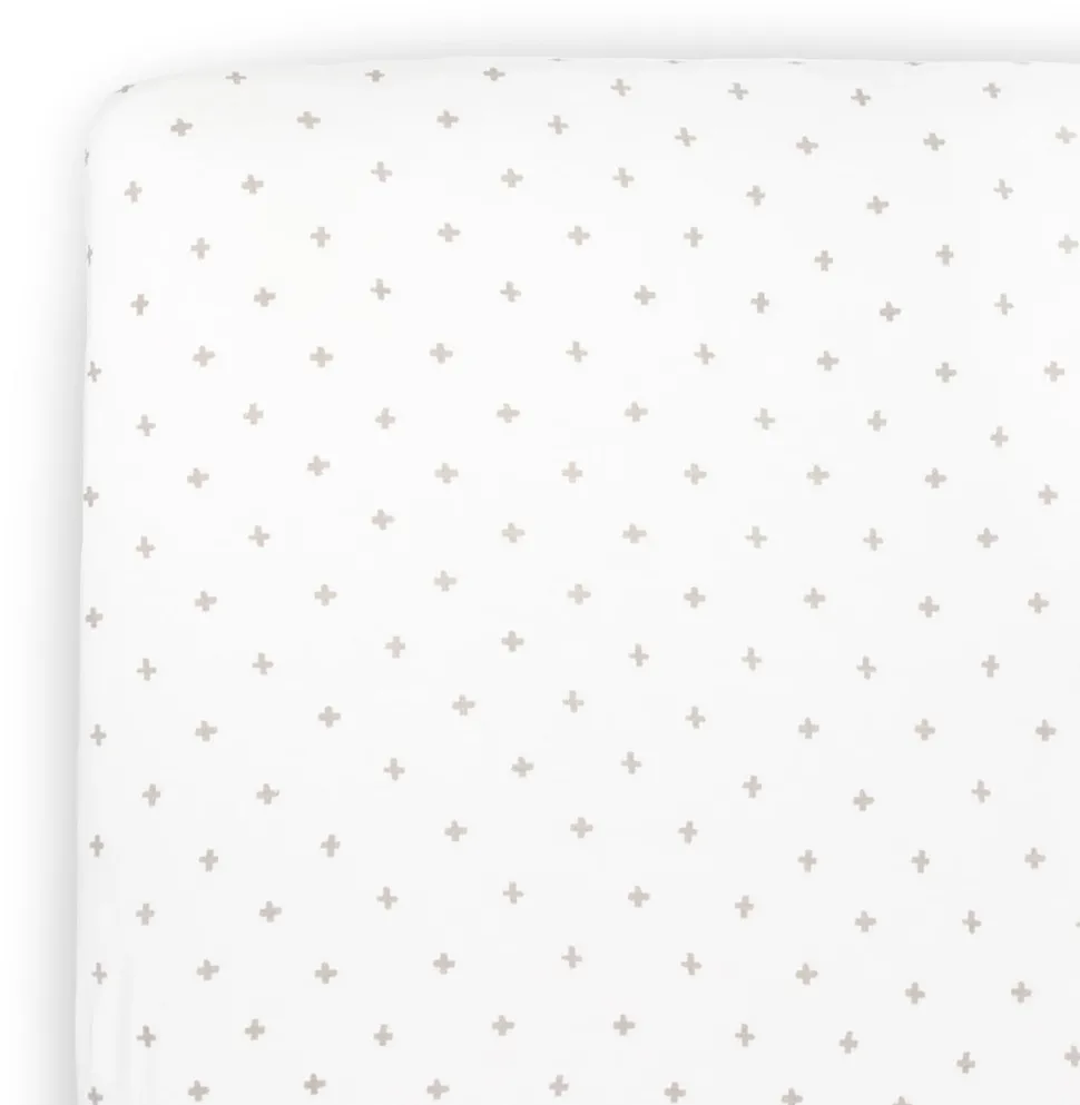 Little Unicorn Stretch Knit Crib Sheet - Grey Cross