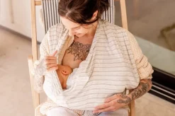 Lolo Baby Breastfeeding Sling Support - White & Grey Stripe