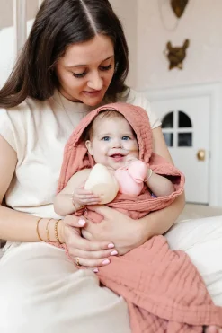 Lou Lou & Company Infant Hooded Bath Towel - Rose