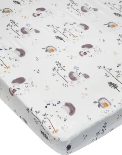 Loulou Lollipop Fitted Crib Sheet - Hedgehogs