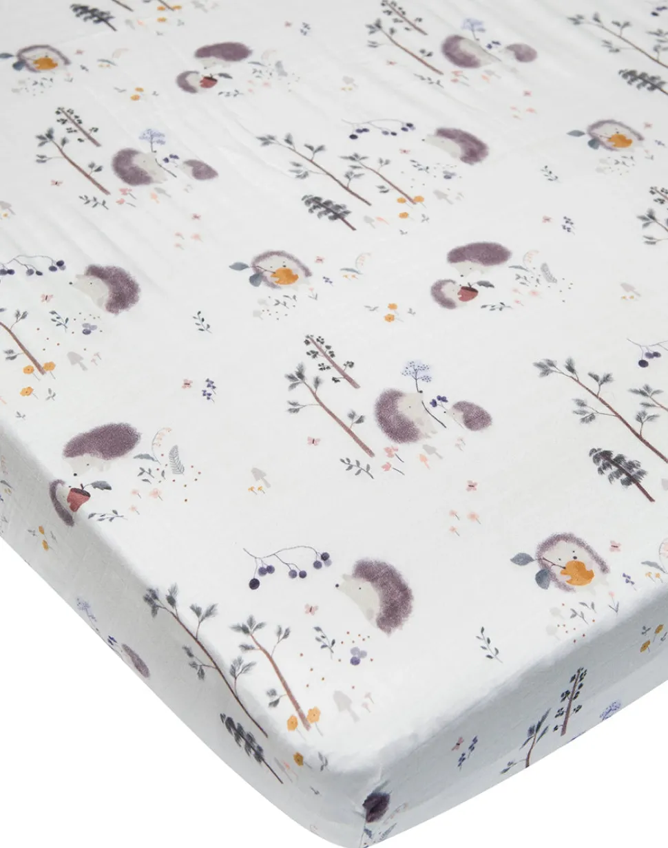 Loulou Lollipop Fitted Crib Sheet - Hedgehogs