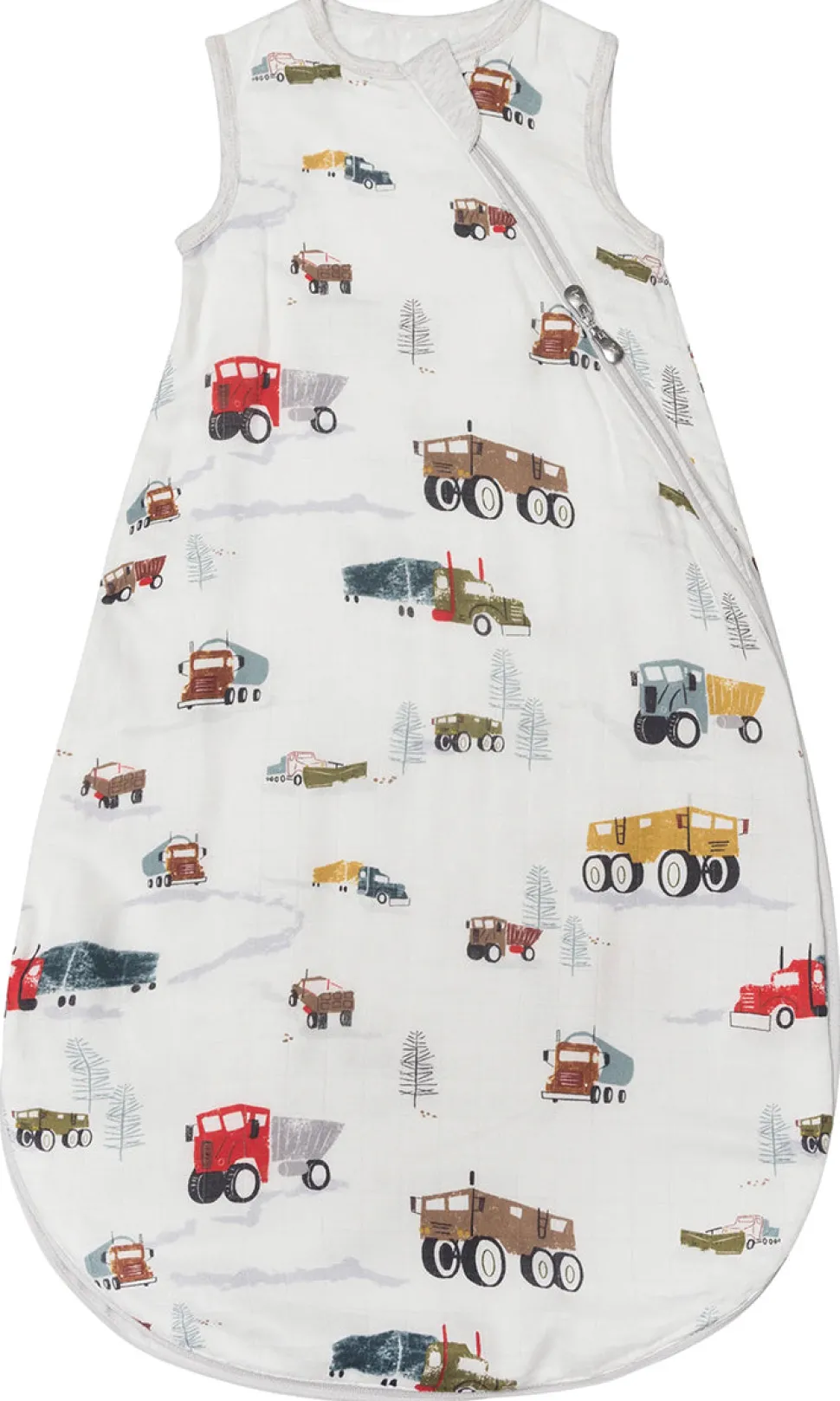 Loulou Lollipop Lightweight Muslin Sleep Bag, 0-6 m - Happy Trucks