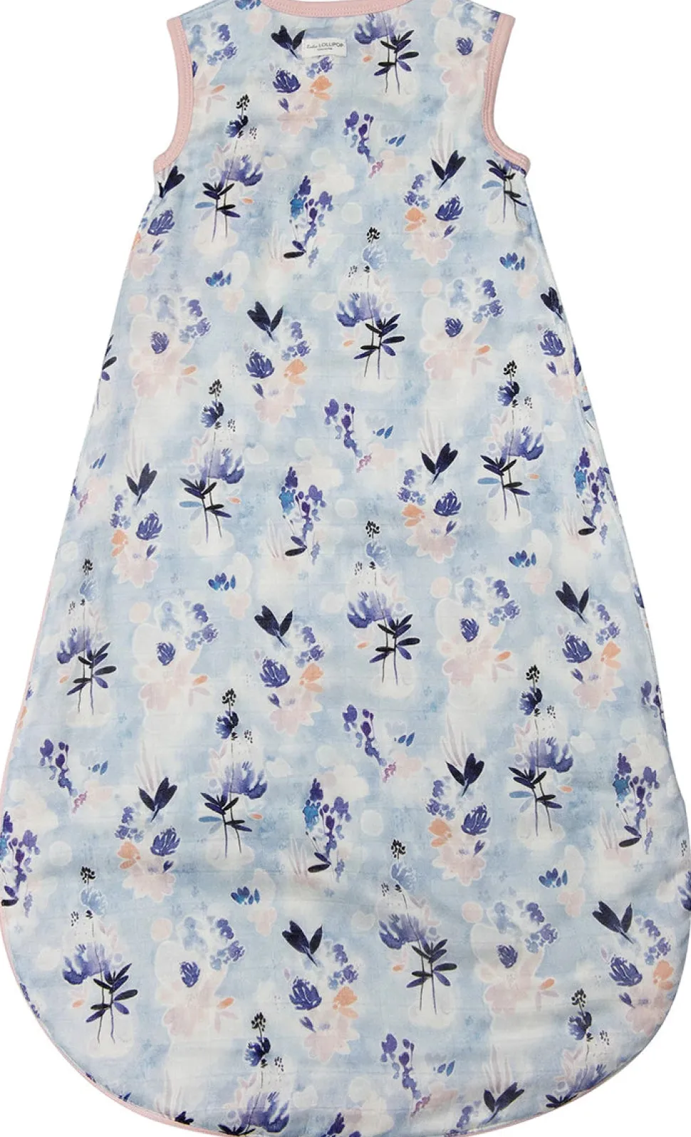 Loulou Lollipop Lightweight Muslin Sleep Bag, 0-6 m - Ink Floral