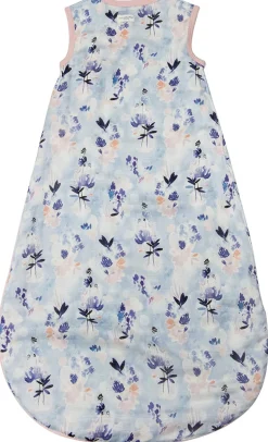 Loulou Lollipop Lightweight Muslin Sleep Bag, 6-18 m - Ink Floral