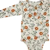 Loulou Lollipop Long Sleeve Bodysuit in TENCEL - Flower Vine (0-3 M)