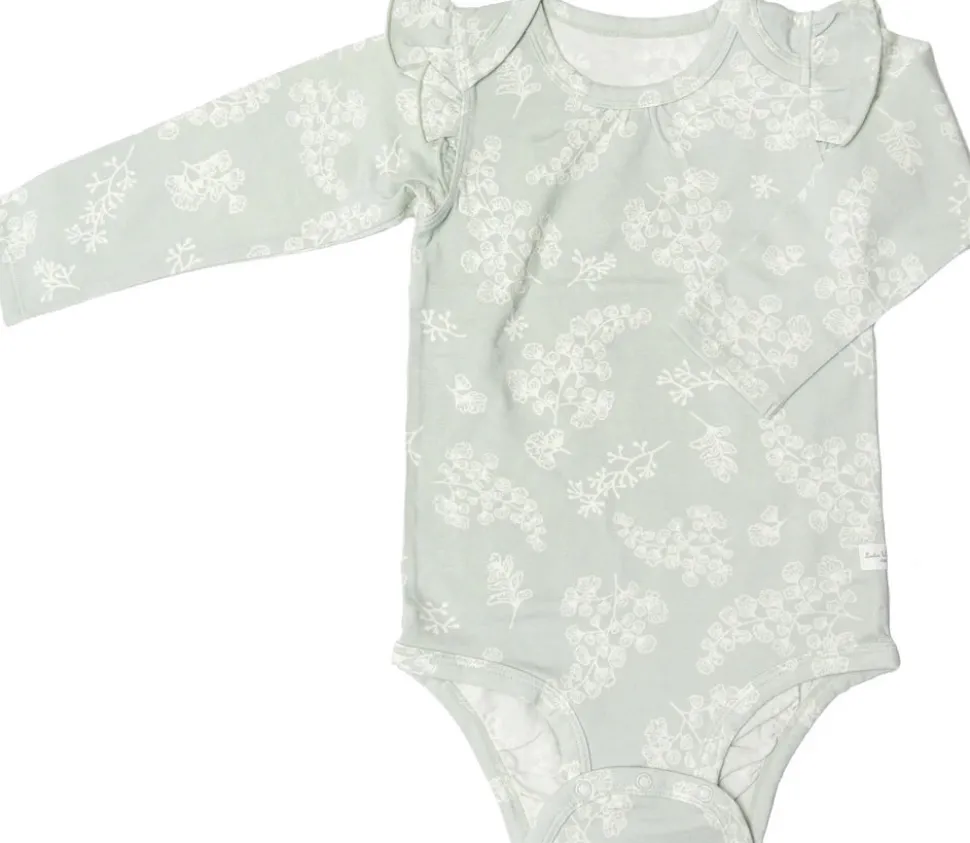 Loulou Lollipop Long Sleeve Bodysuit in TENCEL - Fern (3-6 M)