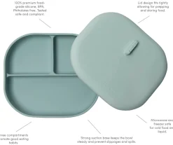 Loulou Lollipop Silicone Divided Plate with Lid - Born To Be Wild - Sage