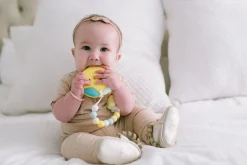 Loulou Lollipop Silicone Teether with Clip - Lemon