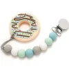 Loulou Lollipop Silicone Teether with Clip - Donut/Mint