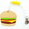 Loulou Lollipop Silicone Teether with Clip - Burger