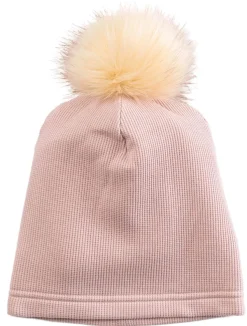 Loulou Lollipop Waffle Pom Pom Hat, 12-24 Months - Blush Pink