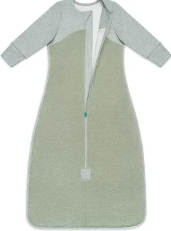 Love To Dream Long Sleeve Sleep Bag Organic Cotton Fleece Mild, 18-36 M - Olive Marl