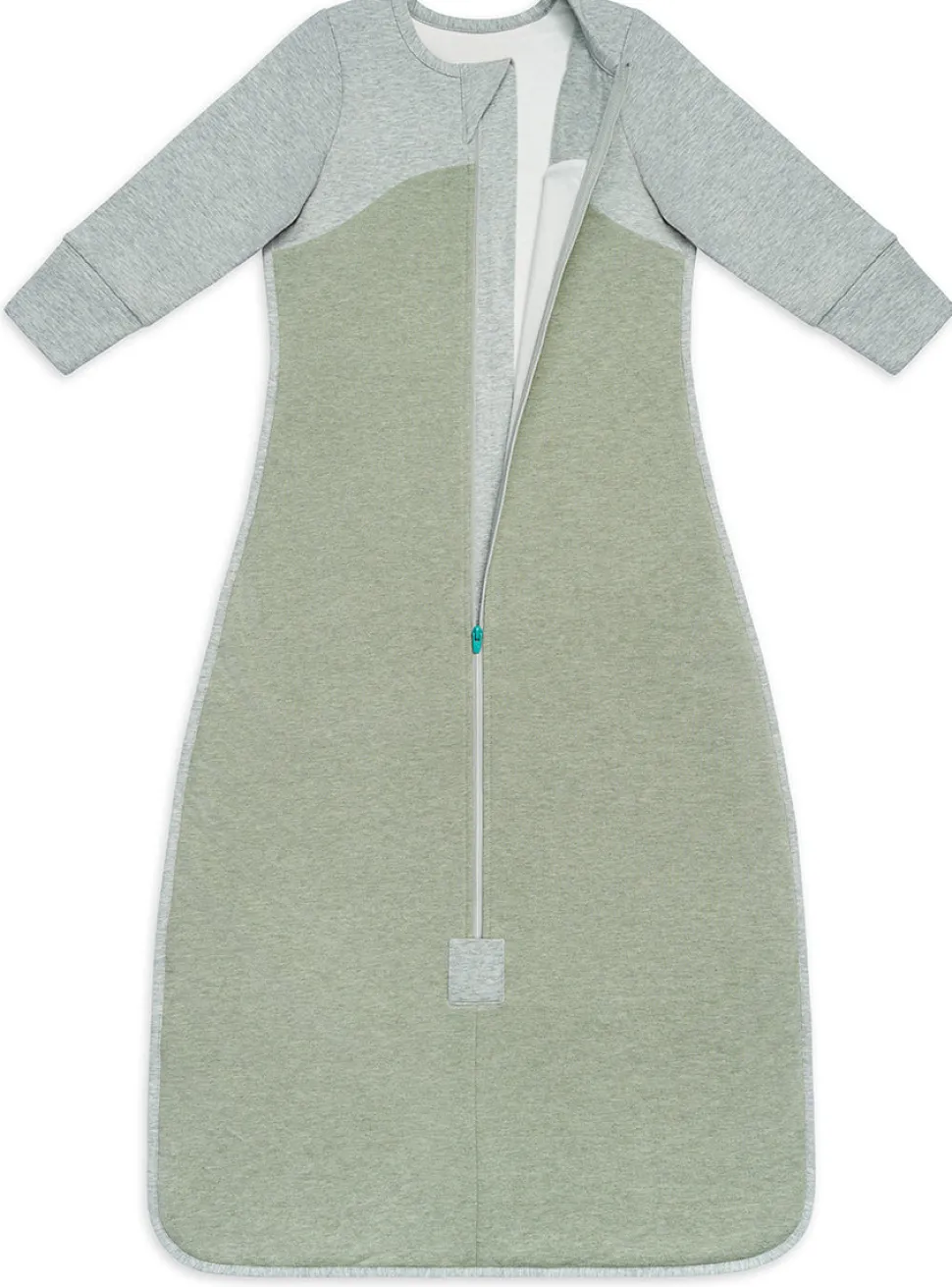 Love To Dream Long Sleeve Sleep Bag Organic Cotton Fleece Mild, 18-36 M - Olive Marl