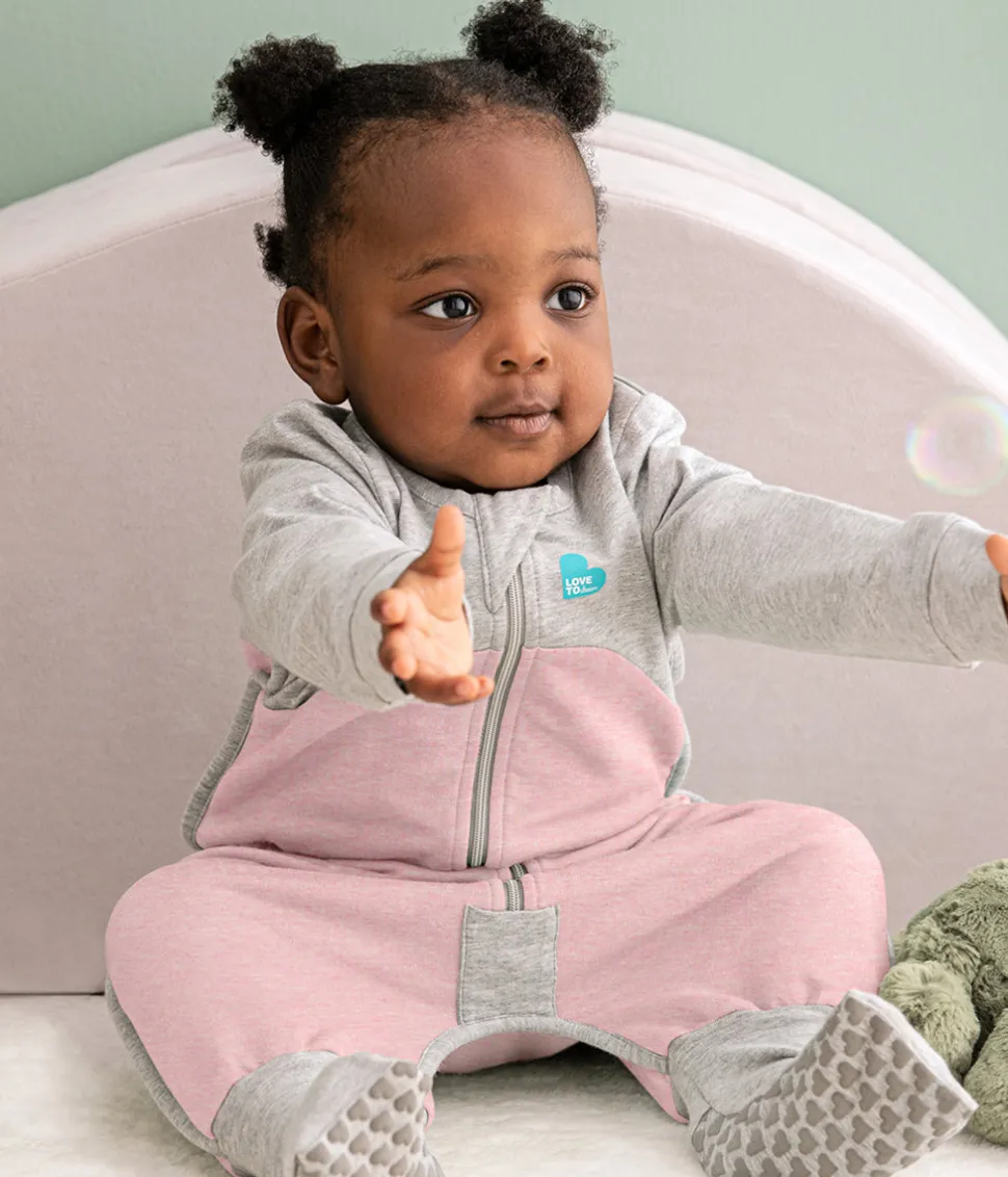 Love To Dream Long Sleeve Sleep Suit Organic Cotton Mild, 12-24 M - Dusty Pink