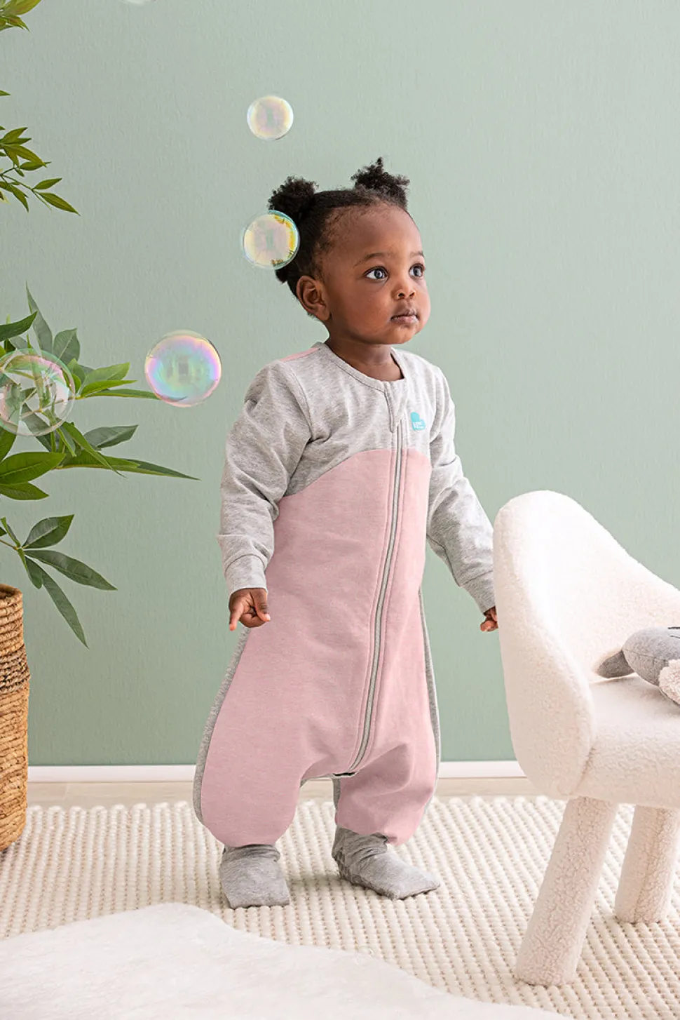 Love To Dream Long Sleeve Sleep Suit Organic Cotton Mild, 12-24 M - Dusty Pink