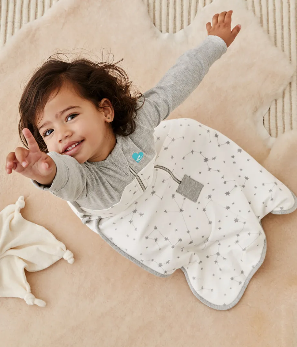 Love To Dream Long Sleeve Sleep Bag Organic Cotton Fleece Mild, 18-36 M - Stellar White