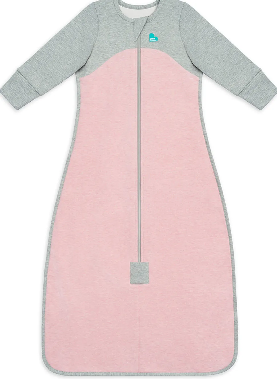 Love To Dream Long Sleeve Sleep Bag Organic Cotton Fleece Mild, 6-18 M - Dusty Pink Marl