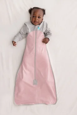 Love To Dream Long Sleeve Sleep Bag Organic Cotton Fleece Mild, 6-18 M - Dusty Pink Marl
