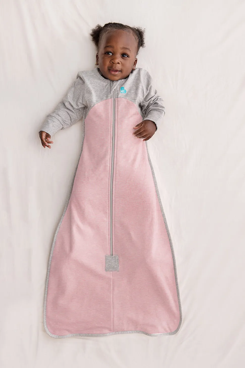 Love To Dream Long Sleeve Sleep Bag Organic Cotton Fleece Mild, 6-18 M - Dusty Pink Marl