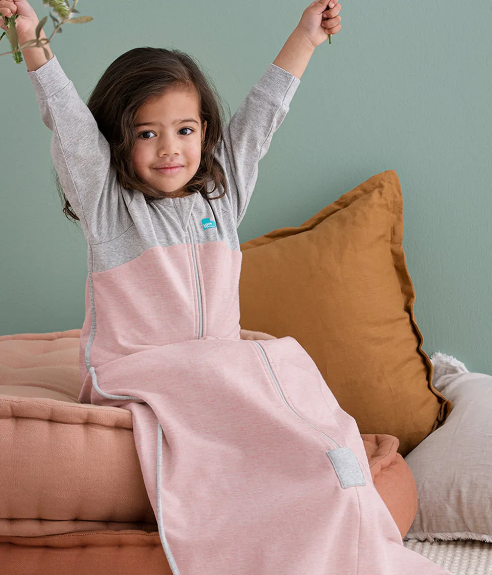 Love To Dream Long Sleeve Sleep Bag Organic Cotton Fleece Mild, 6-18 M - Dusty Pink Marl