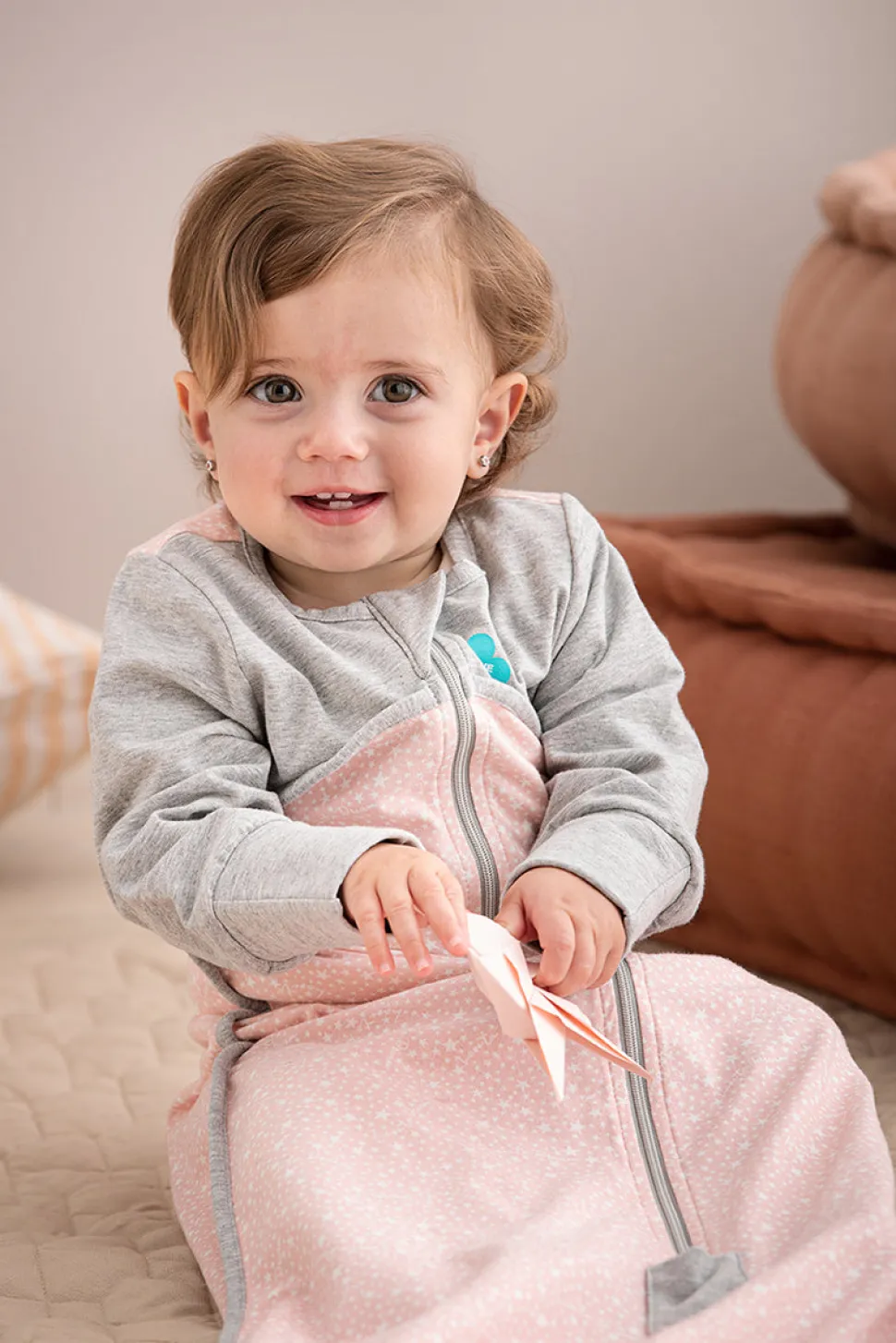 Love To Dream Long Sleeve Sleep Bag Original Cotton Moderate, 6-18 M - Stardust Dusty Pink