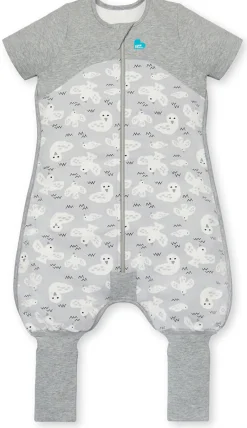 Love To Dream Short Sleeve Sleep Suit Organic Cotton Mild, 12-24 M - Doves Grey