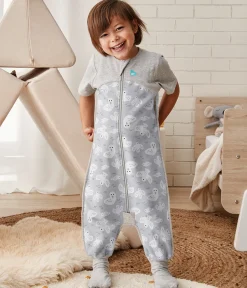 Love To Dream Short Sleeve Sleep Suit Organic Cotton Mild, 12-24 M - Doves Grey