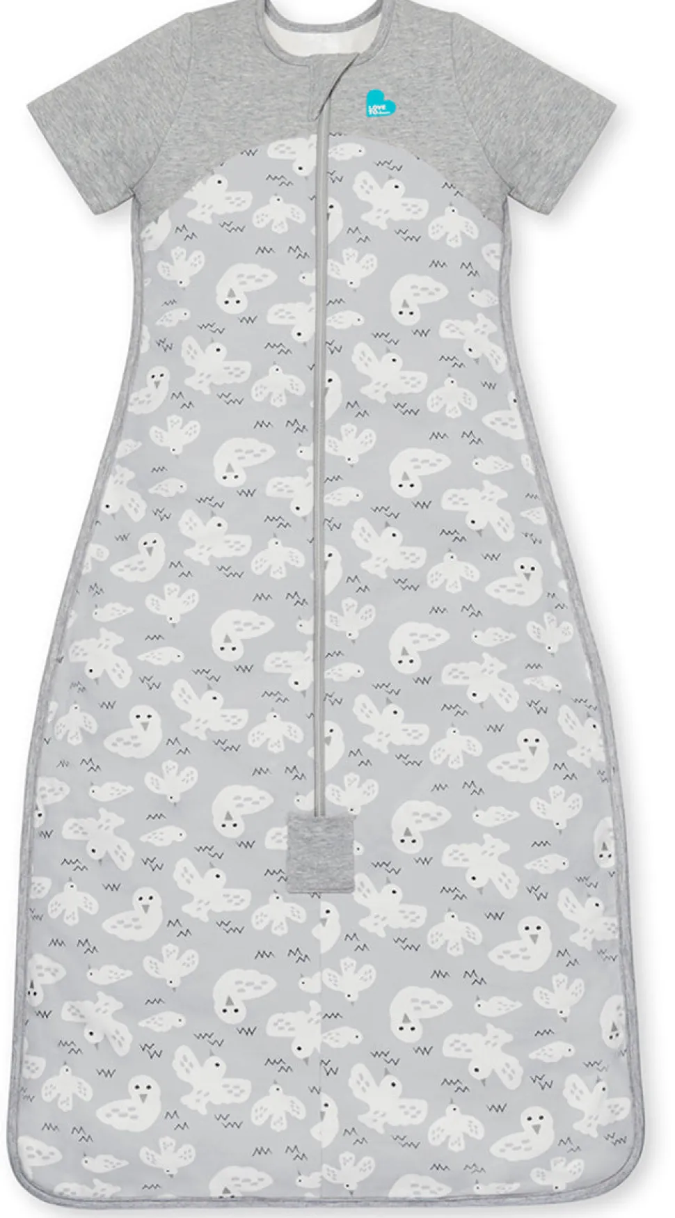 Love To Dream Short Sleeve Sleep Bag Organic Cotton Mild, 6-18 M - Doves Grey