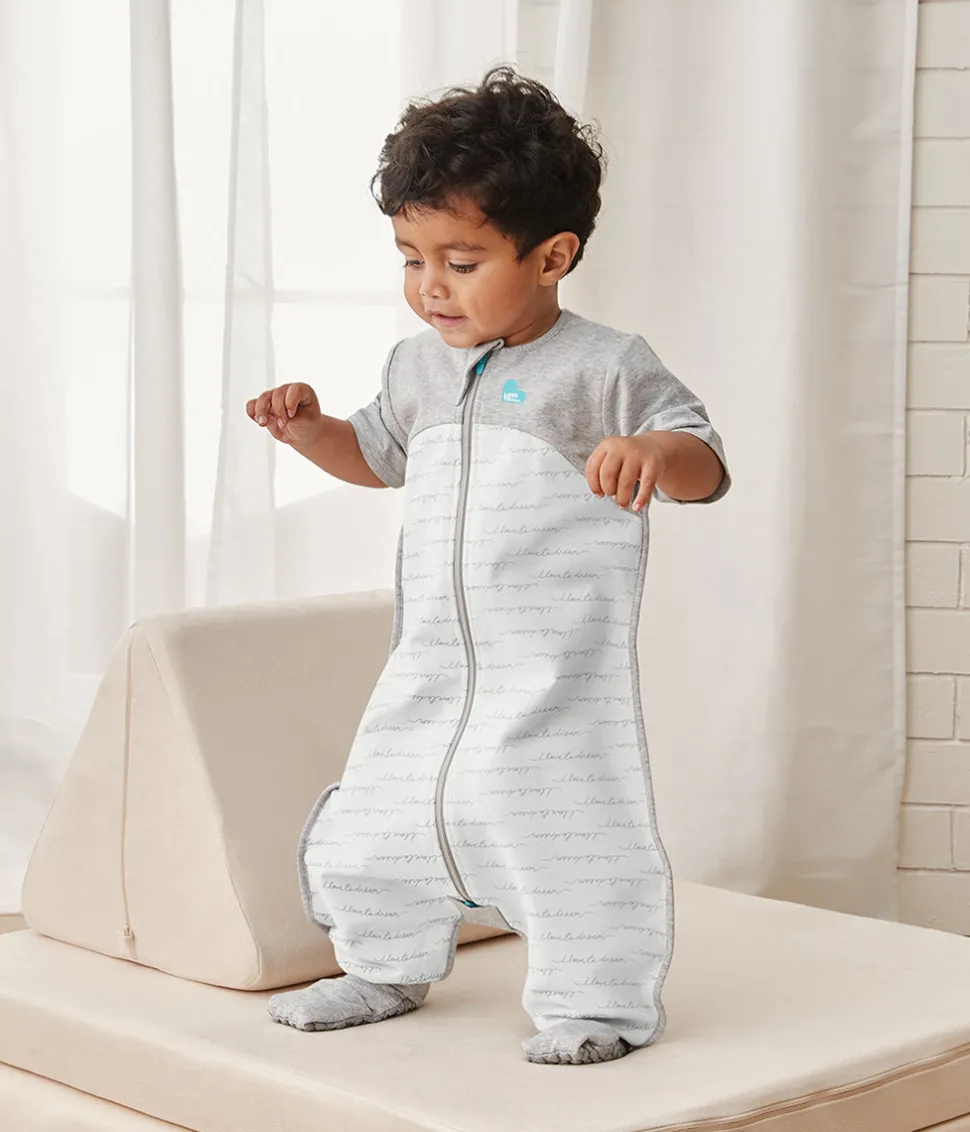 Love To Dream Short Sleeve Sleep Suit Organic Cotton Mild, 12-24 M - Dreamer White