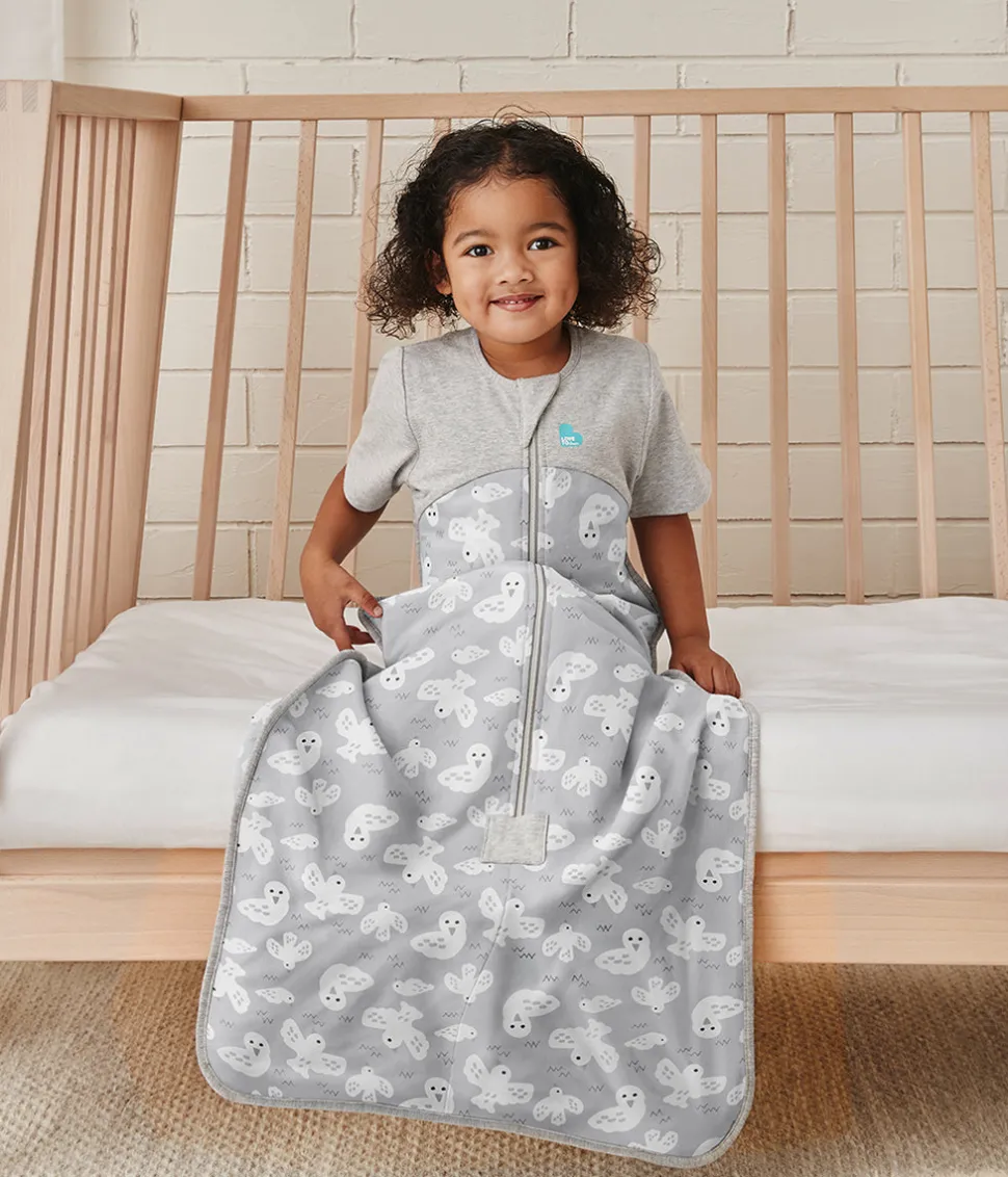 Love To Dream Short Sleeve Sleep Bag Organic Cotton Mild, 18-36 M - Doves Grey