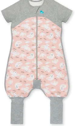 Love To Dream Short Sleeve Sleep Suit Organic Cotton Mild, 24-36 M - Doves Dusty Pink