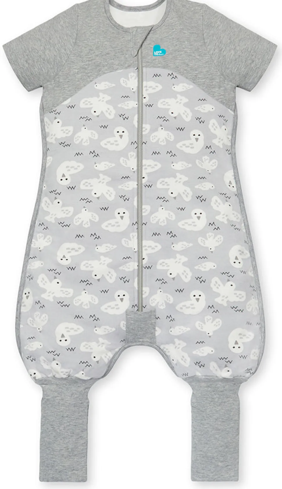 Love To Dream Short Sleeve Sleep Suit Organic Cotton Mild, 24-36 M - Doves Grey