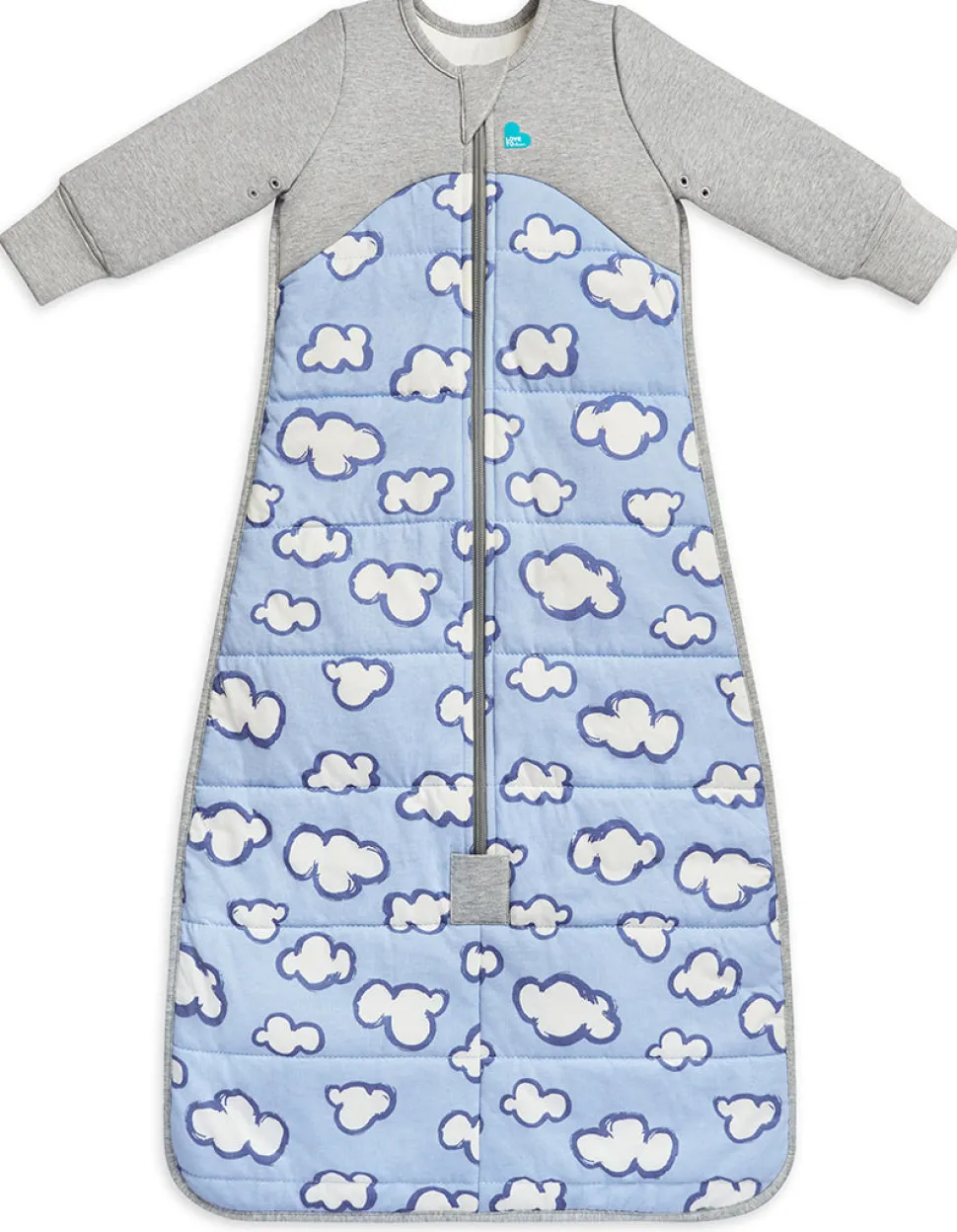 Love To Dream Sleep Bag Quilted Cotton 2.5 TOG, 6-18 M - Daydream Dusty Blue