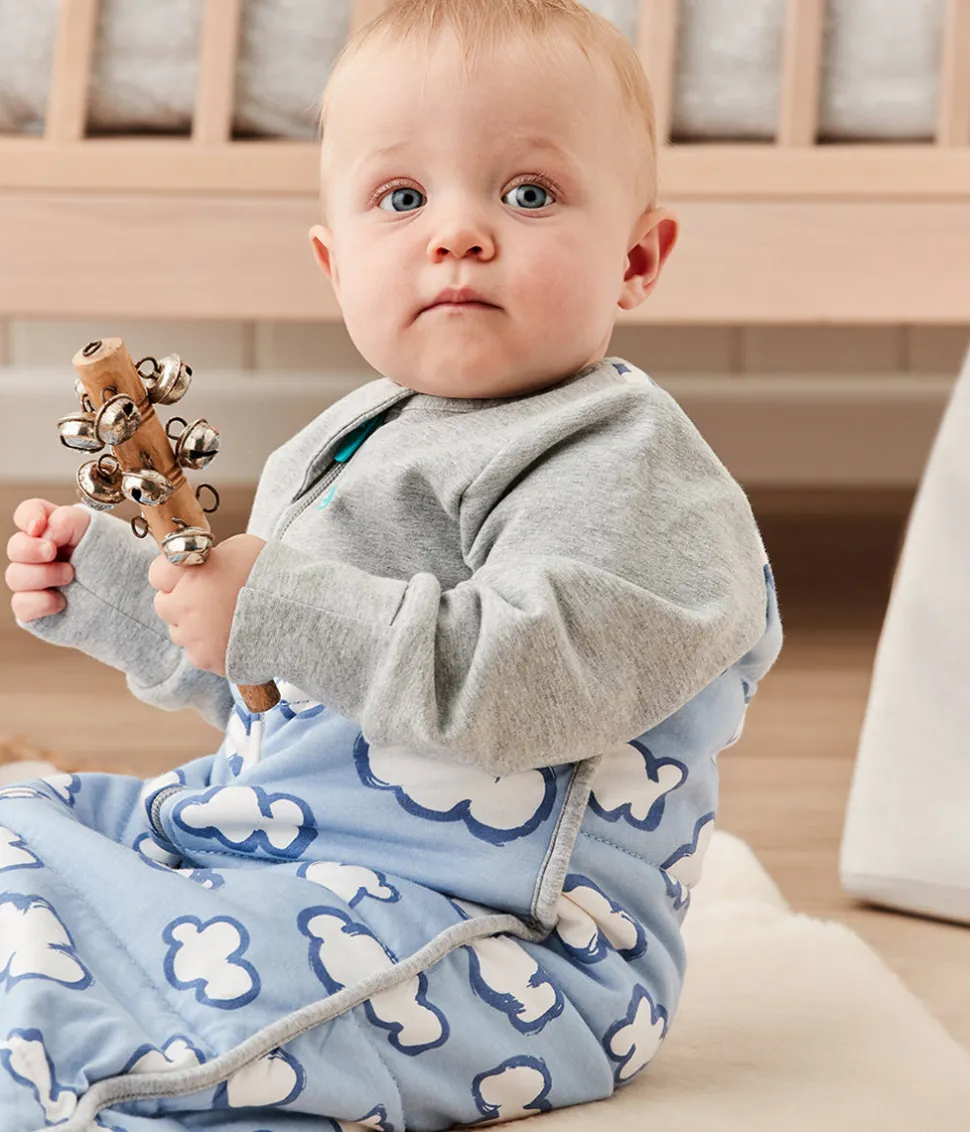 Love To Dream Sleep Bag Quilted Cotton 2.5 TOG, 6-18 M - Daydream Dusty Blue