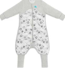 Love To Dream Sleep Suit Quilted Organic Cotton/Merino Wool 2.5 TOG, 6-12 M - Rain to Rainbow Grey