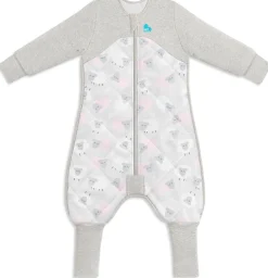 Love To Dream Sleep Suit Quilted Organic Cotton/Merino Wool 2.5 TOG, 12-24 M - Bah Bah Sheep Pink