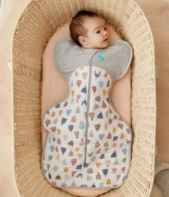 Love To Dream Swaddle UP Designer Collection Quilted Cotton 2.5 TOG, Newborn - Happy Hats White