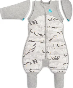 Love To Dream Swaddle UP Transition Suit Quilted Cotton 3.5 TOG, Medium - Penguin Parade Grey
