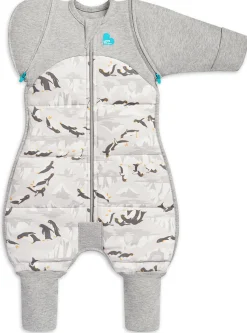 Love To Dream Swaddle UP Transition Suit Quilted Cotton 3.5 TOG, Medium - Penguin Parade Grey
