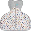 Love To Dream Swaddle UP Designer Collection Hip Harness Quilted Cotton 2.5 TOG, Medium - Happy Hats White