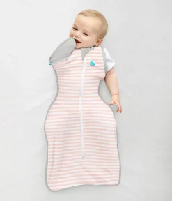 Love To Dream Swaddle UP Transition Bag Original 1.0 TOG, Large - Dusty Pink Stripe